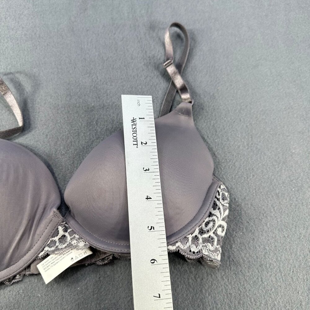 Maidenform Women's Size 34C Bra Pushup Lace Trim Underwire Gray New Without Tags - Picture 8 of 10